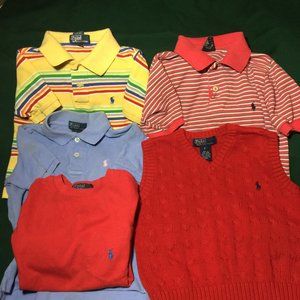 5 pc  Polo Ralph Lauren sz 4 boys. shirts/vest